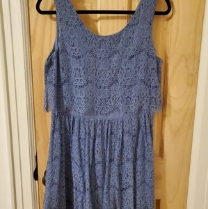 Blue lacey pop over dress